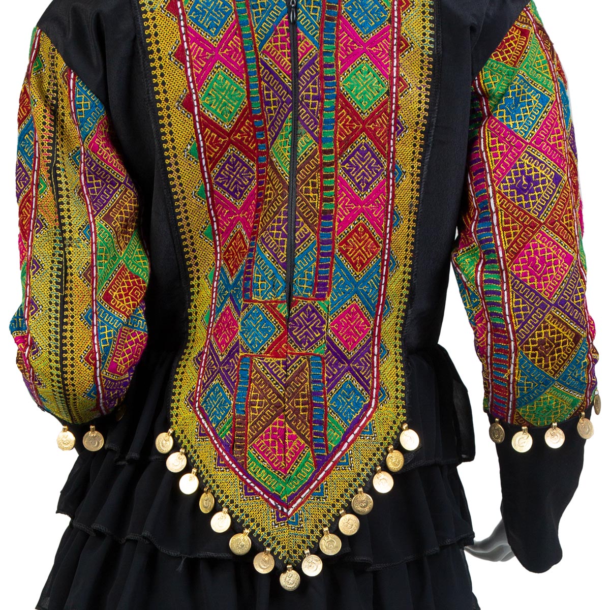 Black Hand Embroidered Dress | Tilly Tiered Maxi 