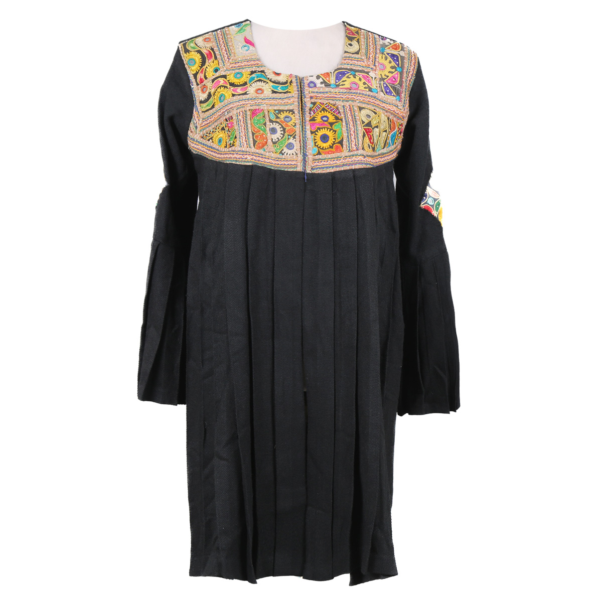 Black Silk Shirt Dress | Balloon Sleeve Dress