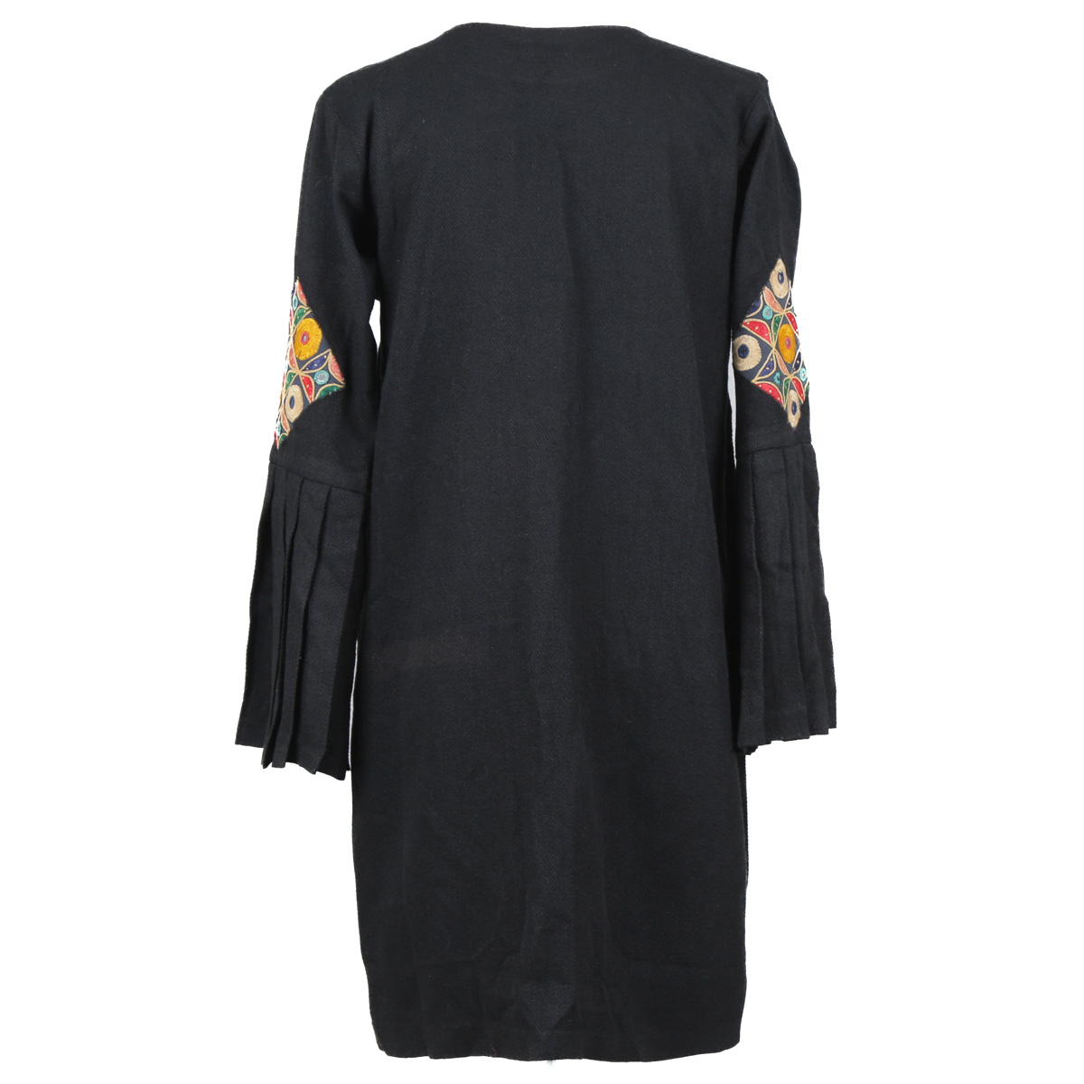 Black Silk Shirt Dress | Balloon Sleeve Dress