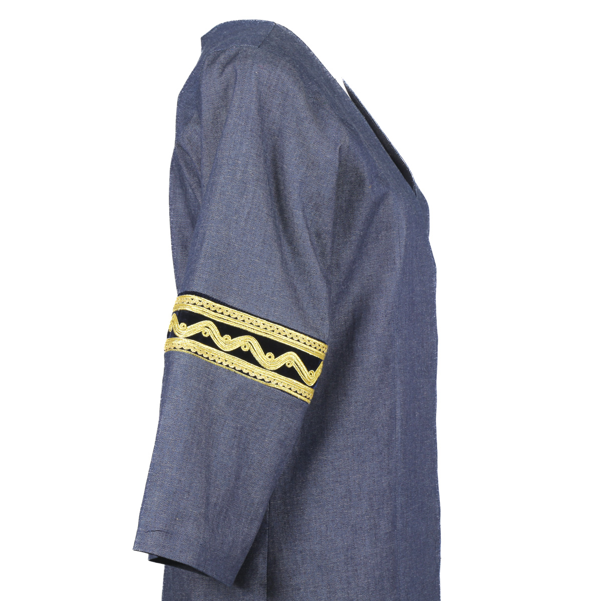 Cherma Embroidered Women Coat | Blue Long Coat 