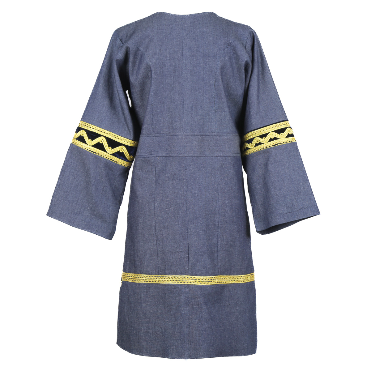 Cherma Embroidered Women Coat | Blue Long Coat 
