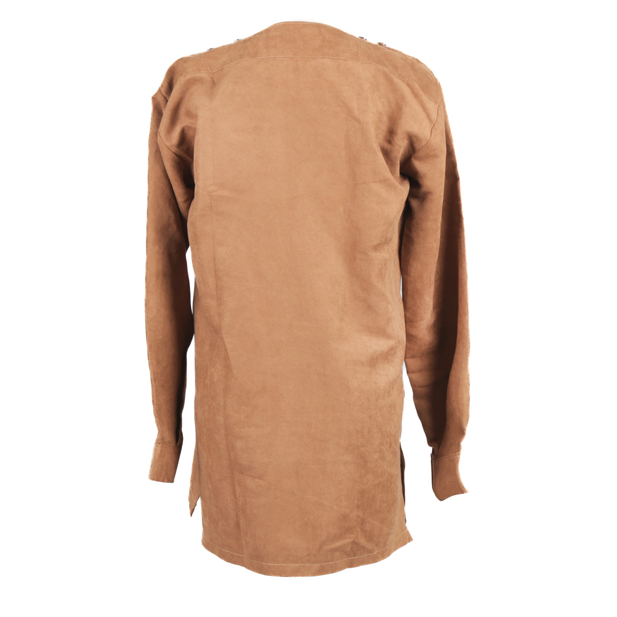 Brown Hand Embroidered Dress | Thick Cuffed Sleeve Shirt Dress