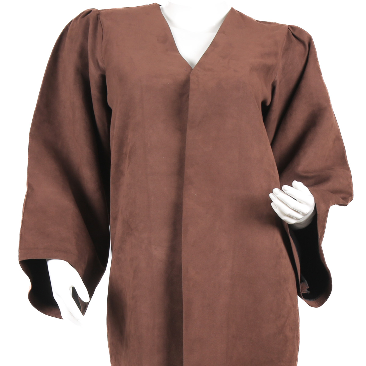 Floral Stitched Long Coat | Dark Brown Floor Length Coat