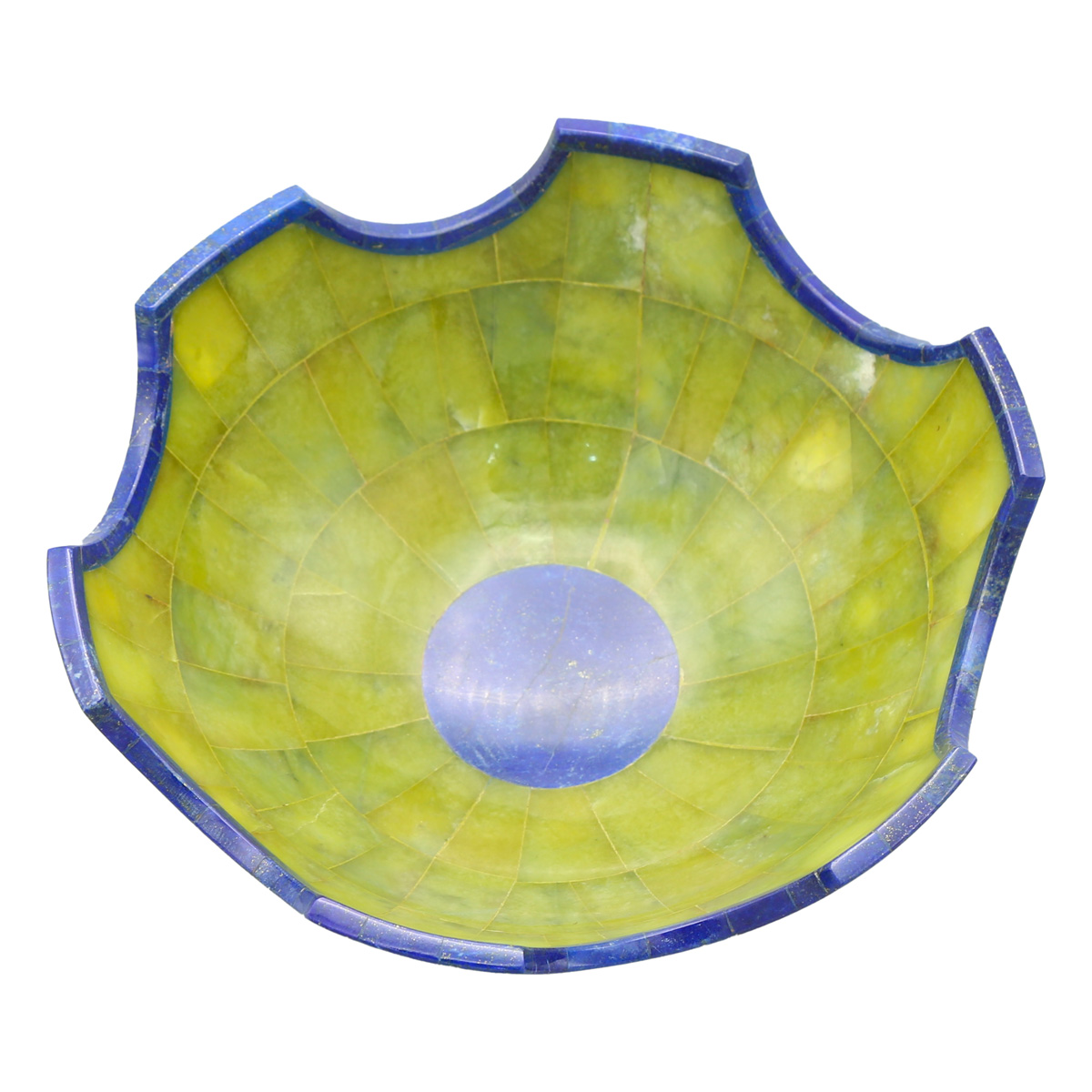 Lapis Bowl With Curly Edges | Green Marble Handmade Bowl