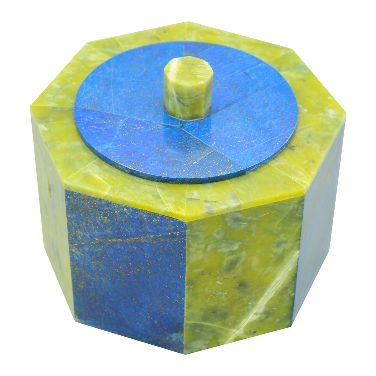 Lapis Handmade Sugar Bowl | Hexagonal Marble Sugar Jar With Lid