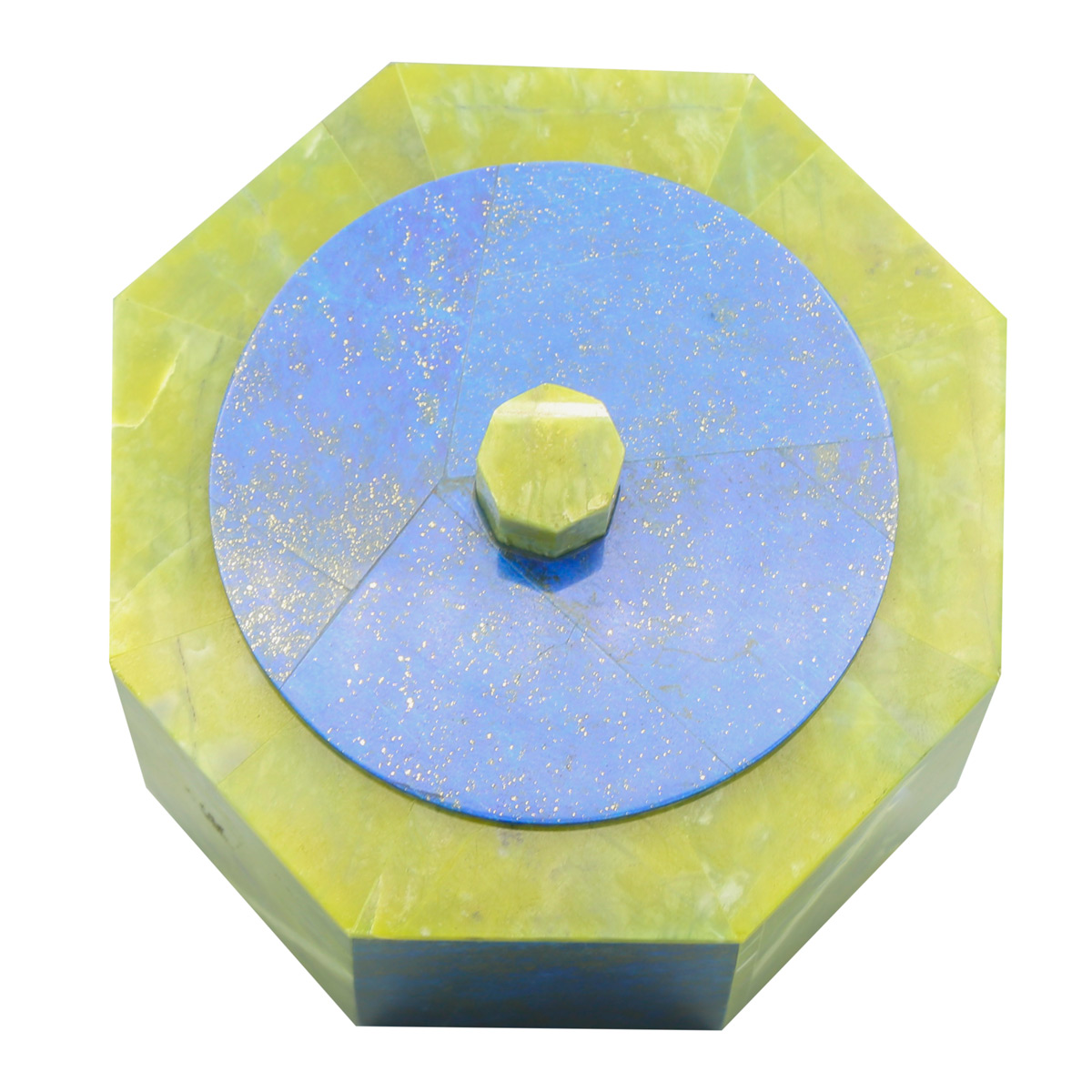 Lapis Handmade Sugar Bowl | Hexagonal Marble Sugar Jar With Lid