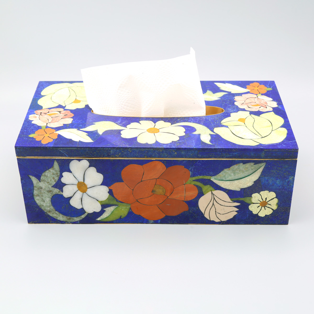 Handmade Lapis Lazuli Tissue Box