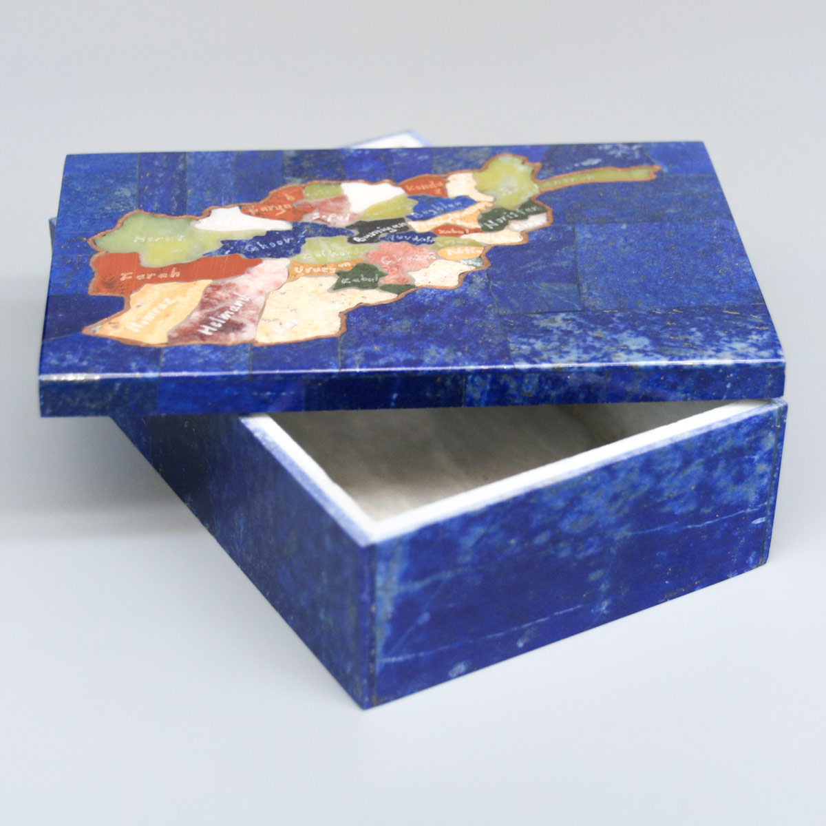 Jewelry Box With Afghanistan Map | Lapis Jewelry Box