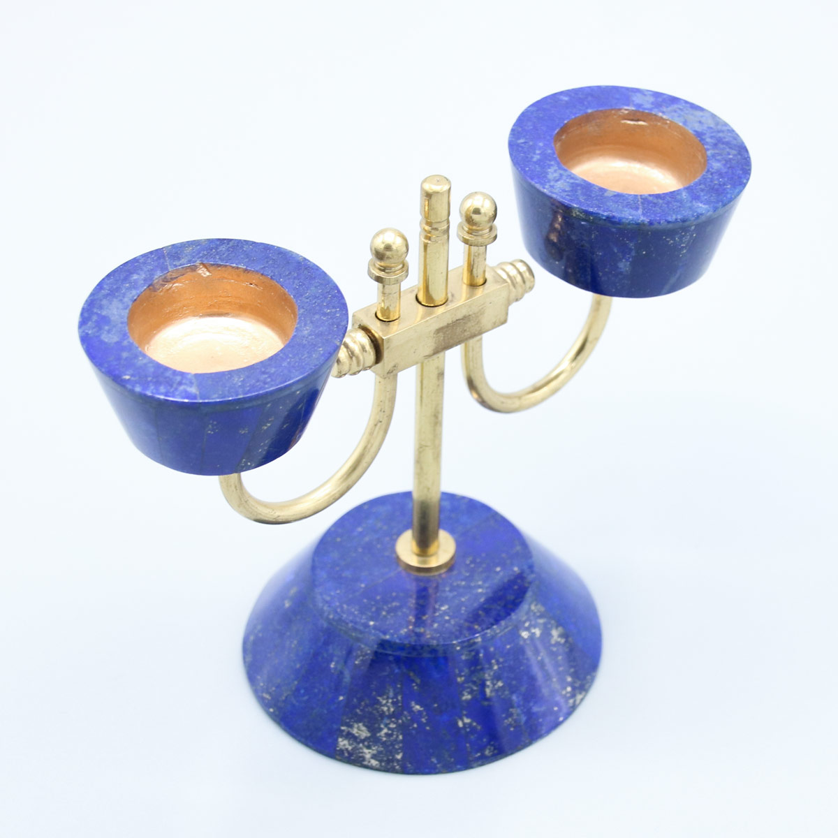 Handcrafted Candle Stand | Lapis Lazuli Candle Holder