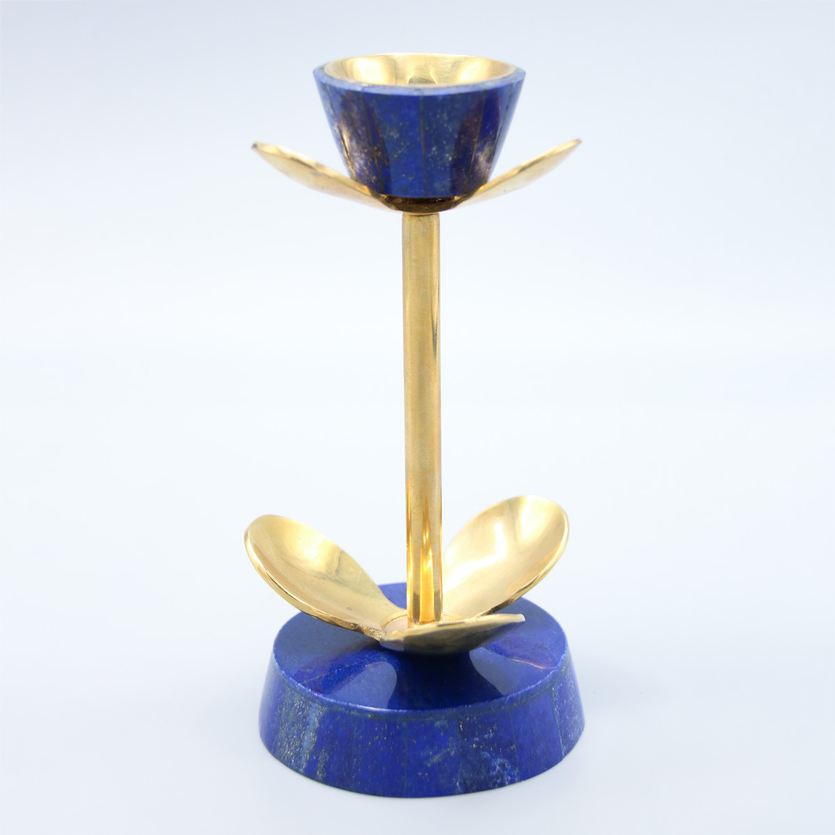 Handmade Lapis Lazuli & Bronze Candle Holder