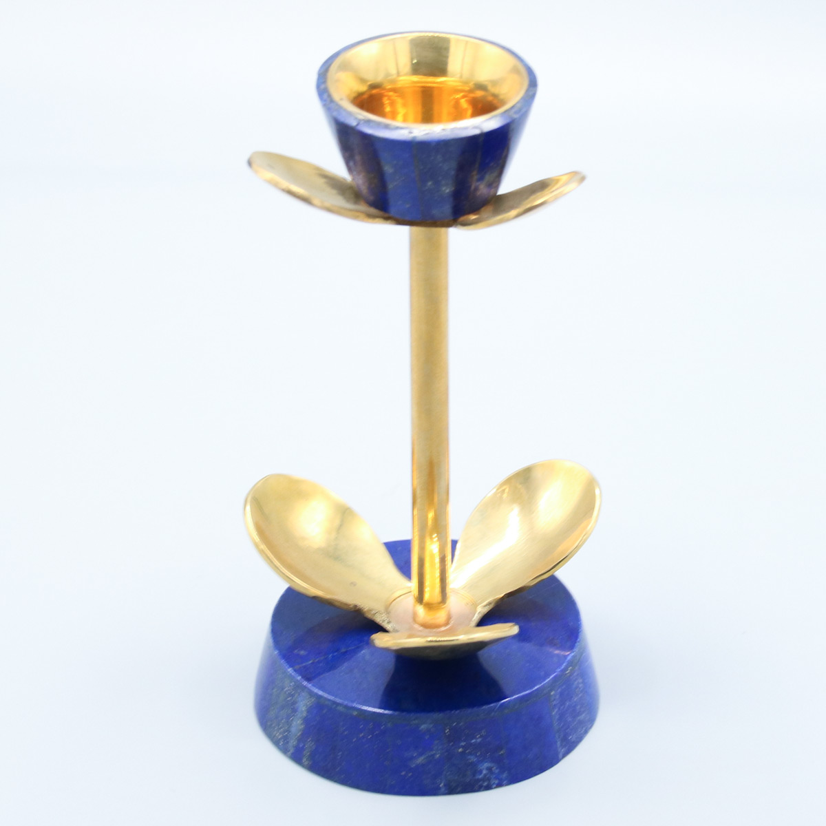 Handmade Lapis Lazuli & Bronze Candle Holder