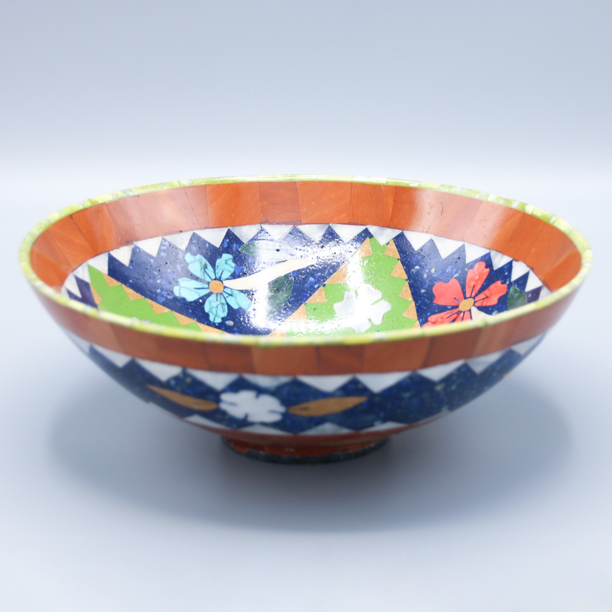 Hand-Painted Bowl With Stand | Multi-Colored Handmade Bowl