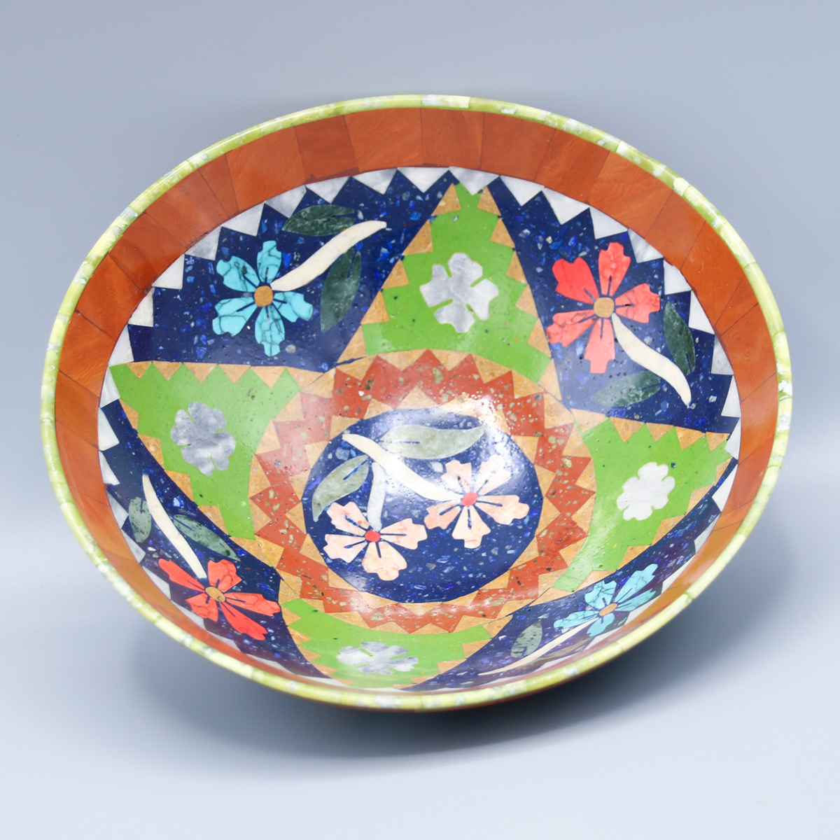 Hand-Painted Bowl With Stand | Multi-Colored Handmade Bowl