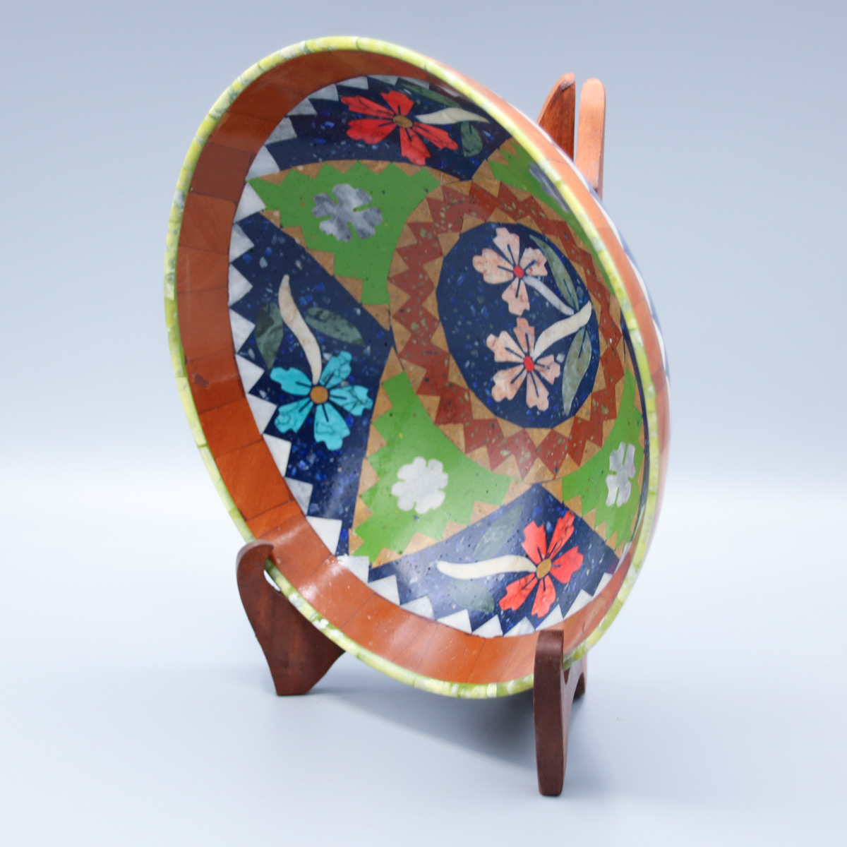 Hand-Painted Bowl With Stand | Multi-Colored Handmade Bowl