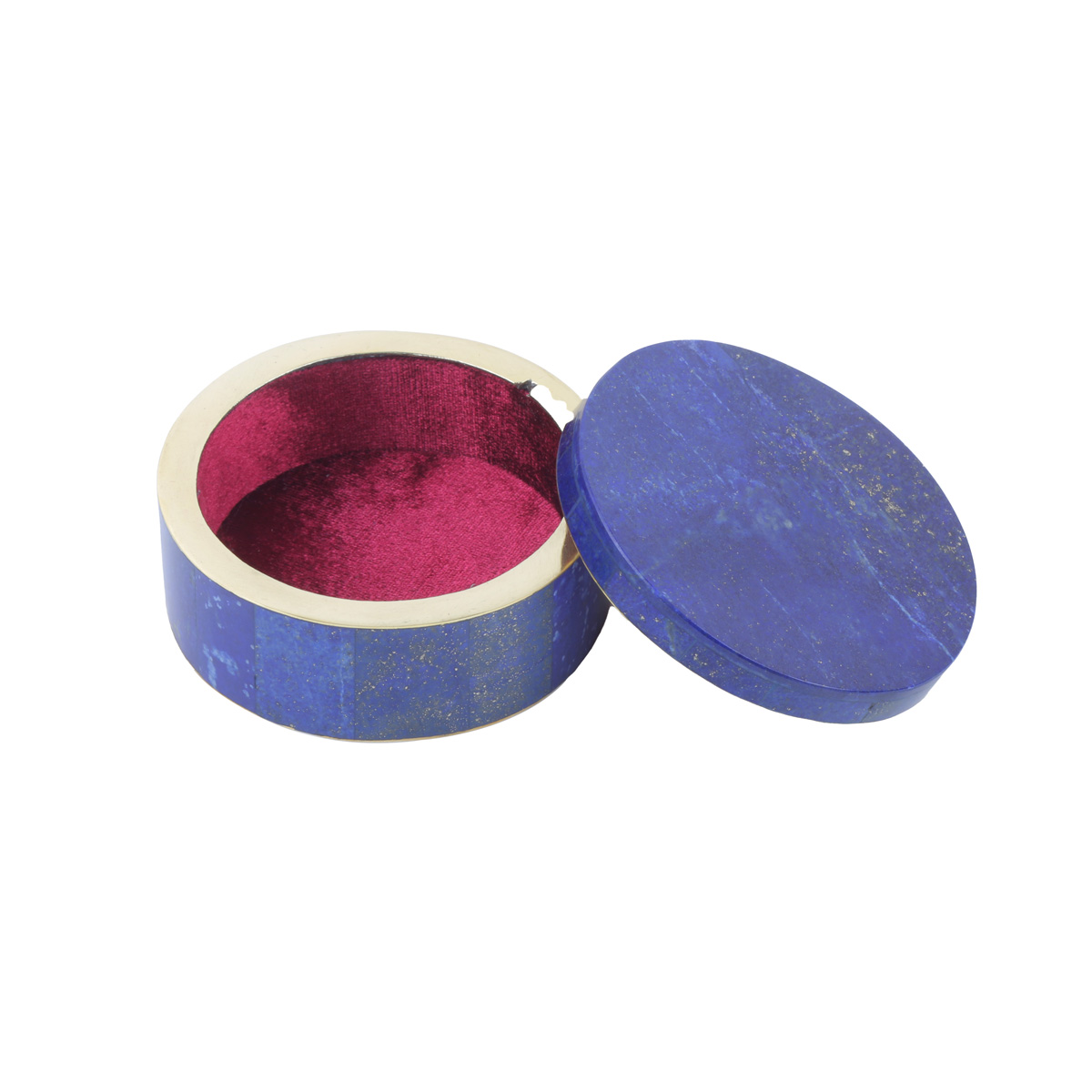Lapis Lazuli Jewelry Box | Round Gift Box