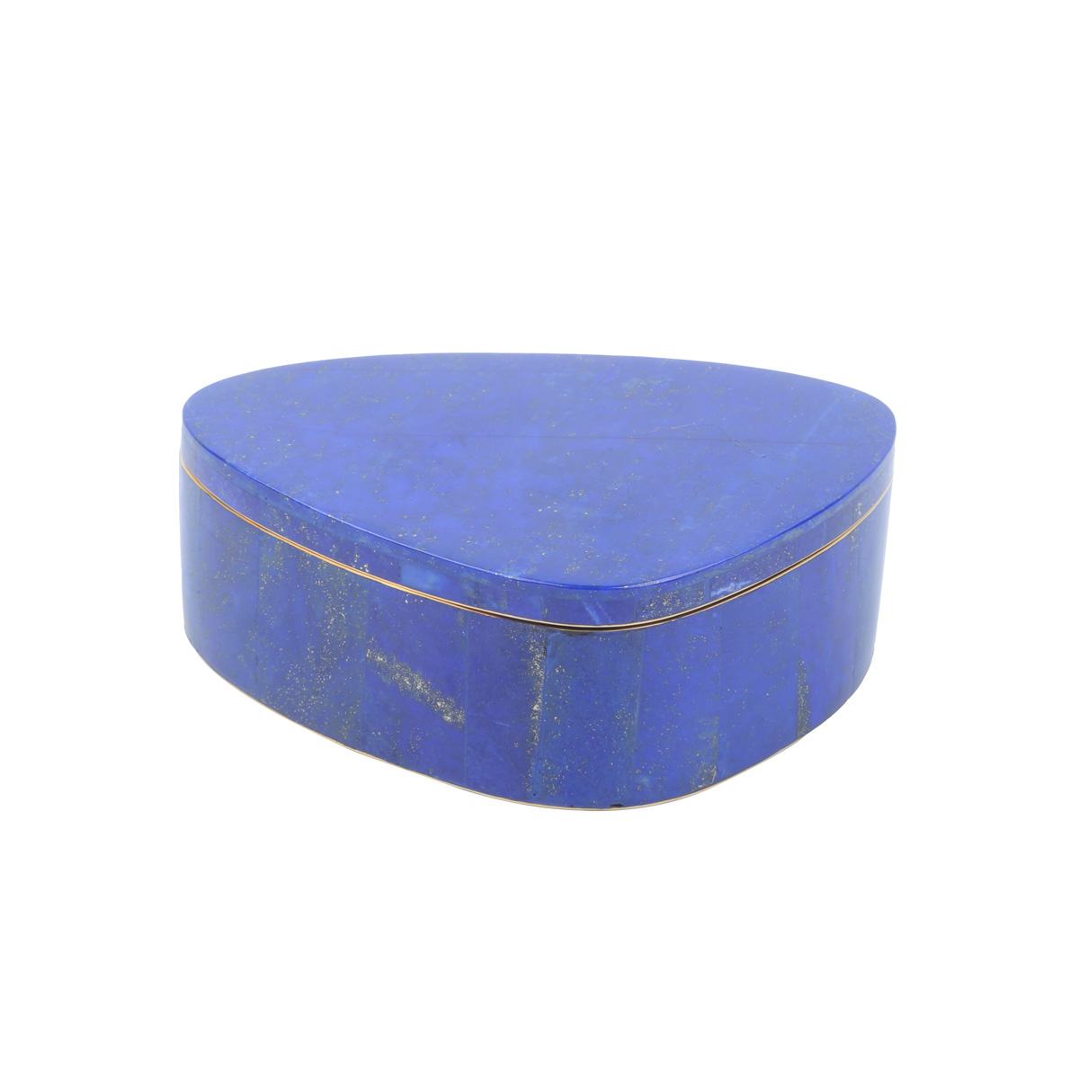 Lapis Lazuli Jewelry Box | Marble Stone Kidney-Shaped Jewel Box