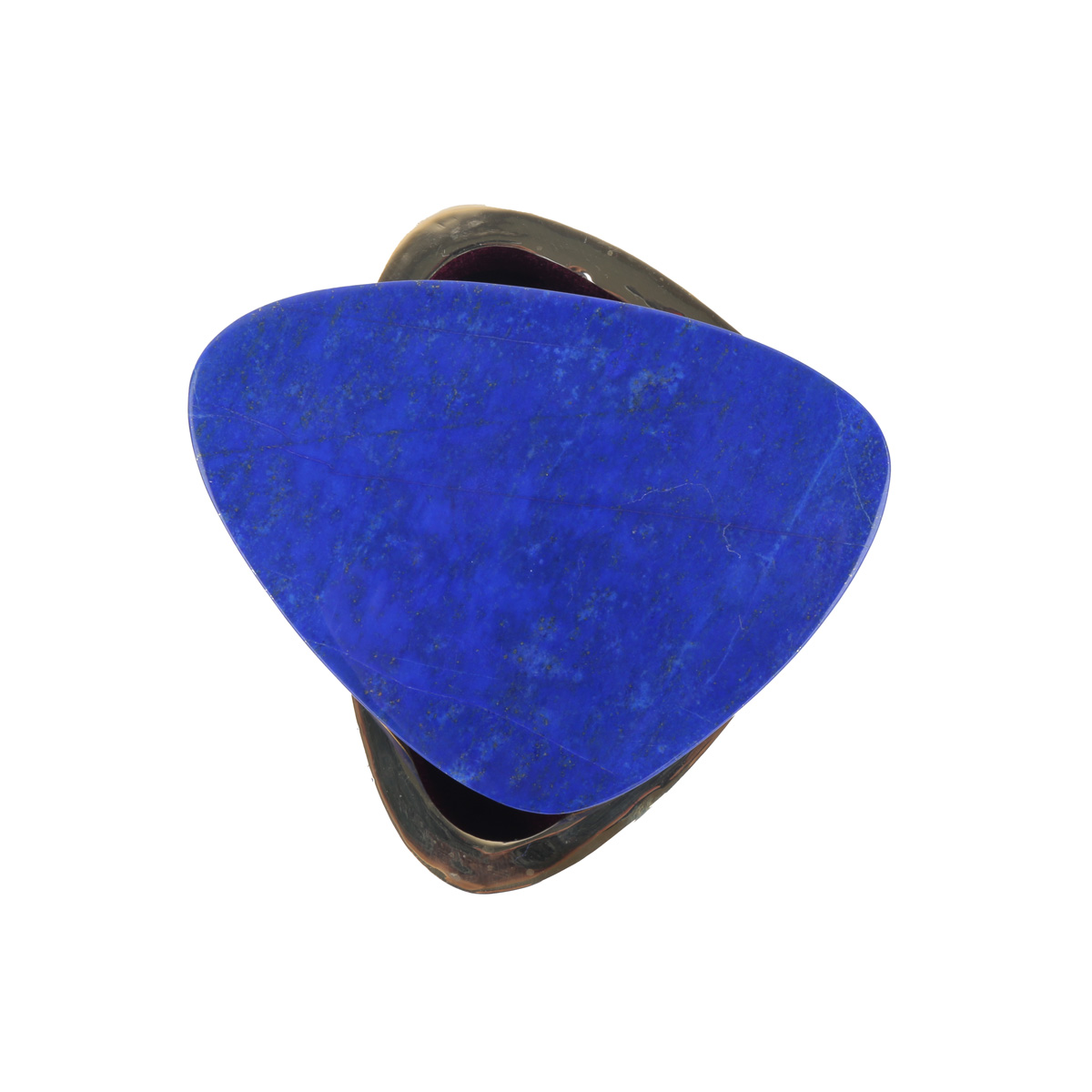 Lapis Lazuli Jewelry Box | Marble Stone Kidney-Shaped Jewel Box
