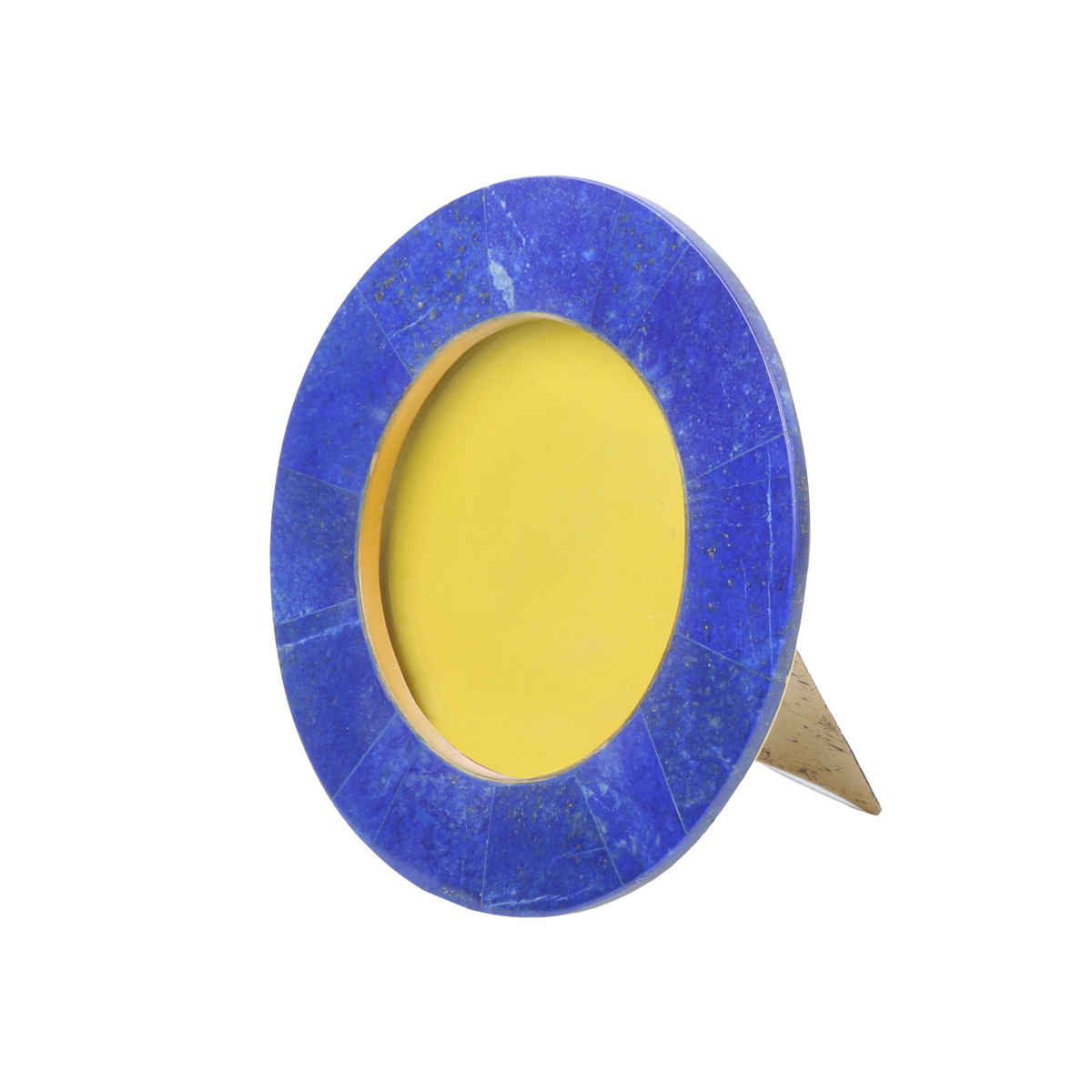 Lapis Lazuli Round Photo Frame | Marble Stone Circle Photo Frame