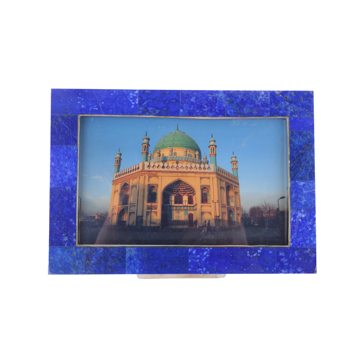 Lapis Lazuli Rectangle Photo Frame | Marble Stone Landscape Photo Frame