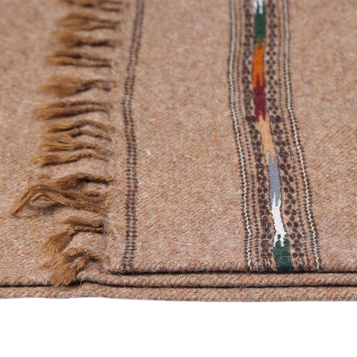 Brown Nuristani Woolen Patu | Winter Casual Wear Patu