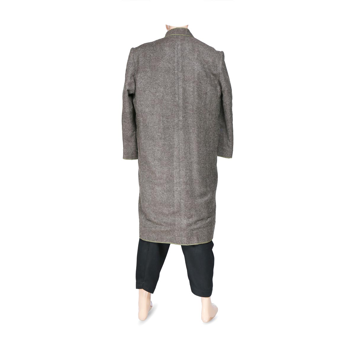 Drak Gray Nuristani Long Coat | Woolen Shawl Lapel Style Long Coat