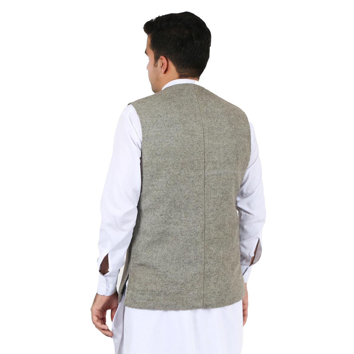 Gray Nuristani Woolen Waistcoat | Casual Wear Handmade Vest
