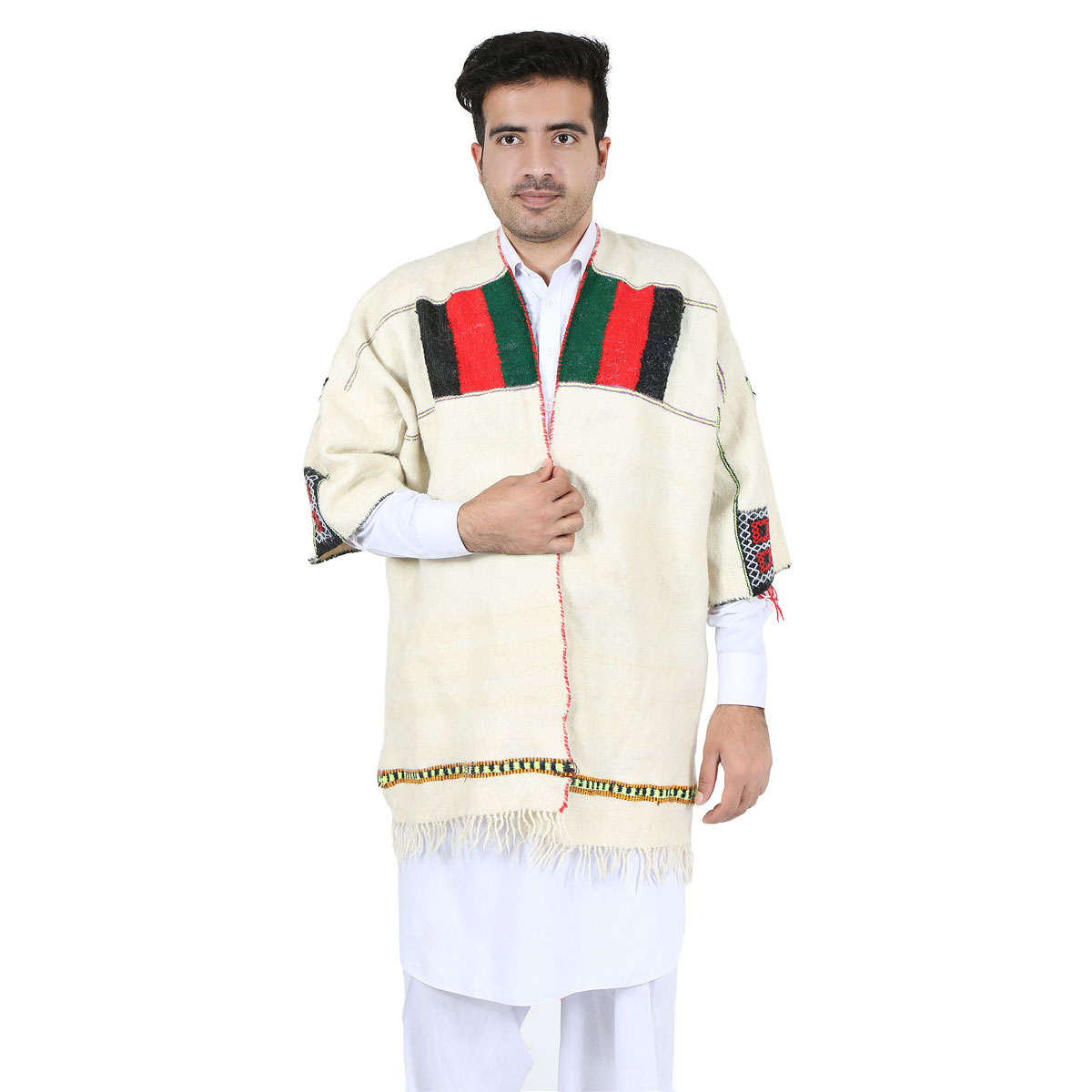Brown Nuristani Handwoven Long Chapan | Woolen Winter Wear Chapan