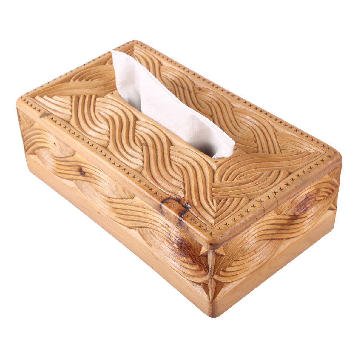 Wooden Tissue Box | Letter Engraved Tissue Holder