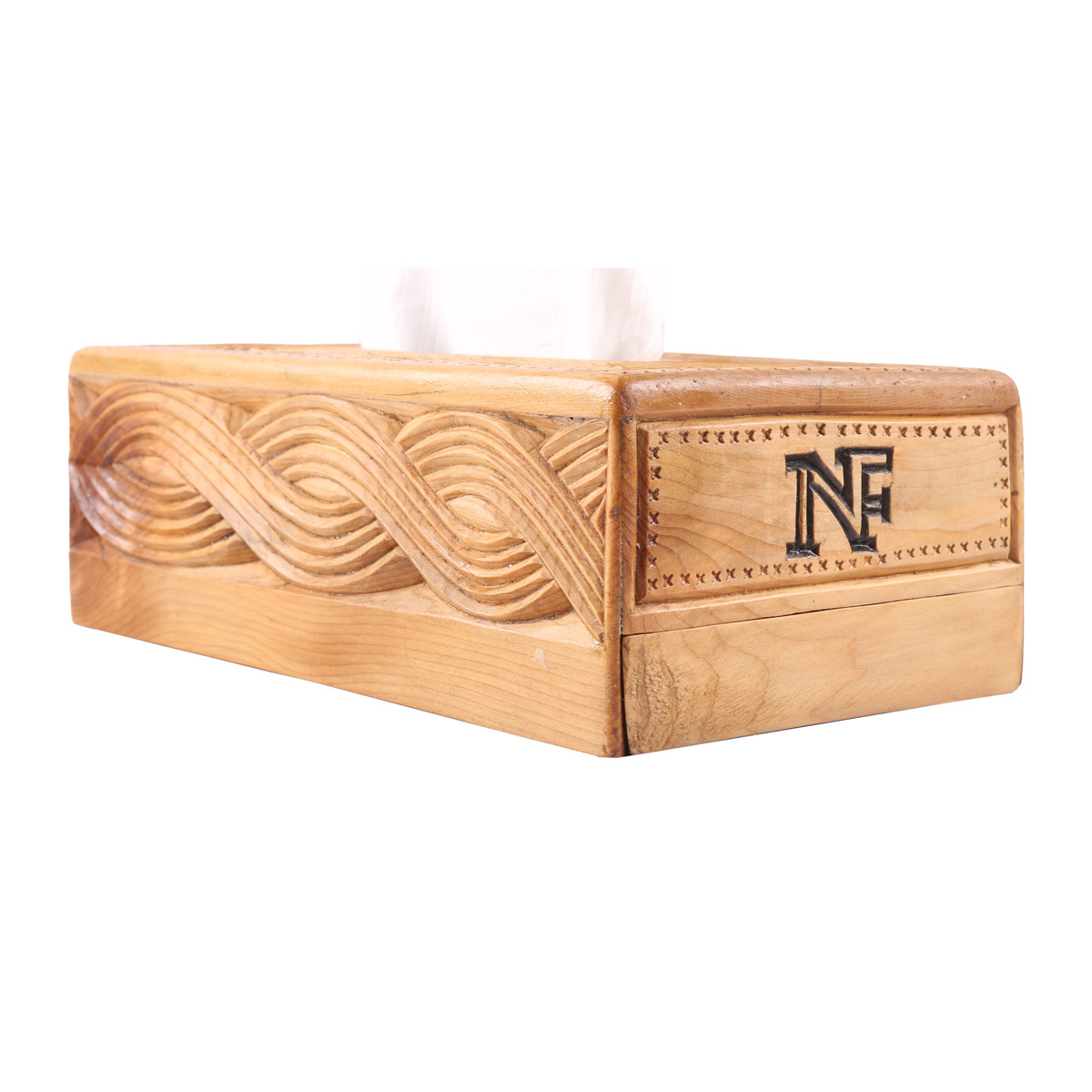 Wooden Tissue Box | Letter Engraved Tissue Holder