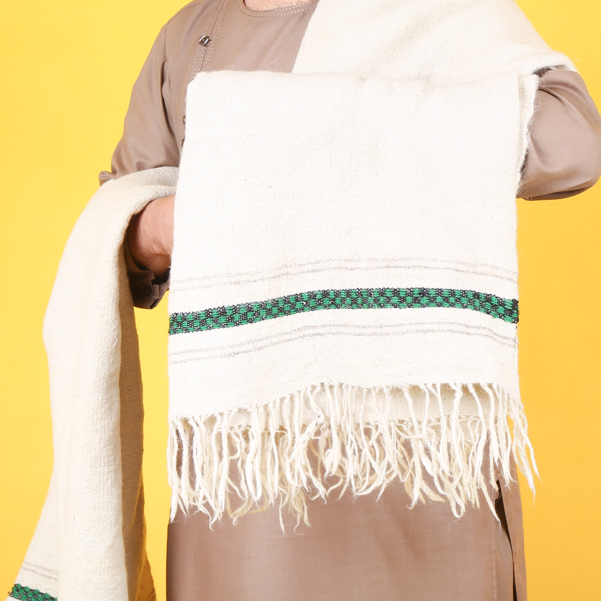 Cream Winter Wear Men's Shawl | Pato 