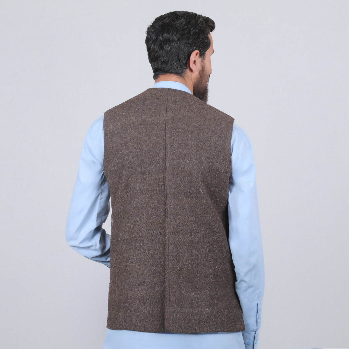 Brown Nuristani Waistcoat | Woolen Casual Wear Waistcoat