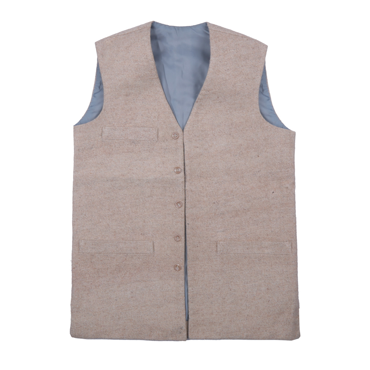 Light Almond Nuristani Waistcoat | Woolen Casual Wear Vest 
