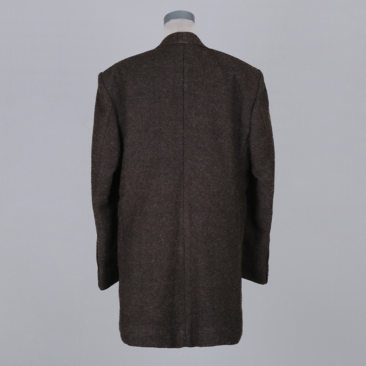 Chocolate Brown Nuristani Men's Over Coat | Woolen Casual Wear Notch Lapels Coat
