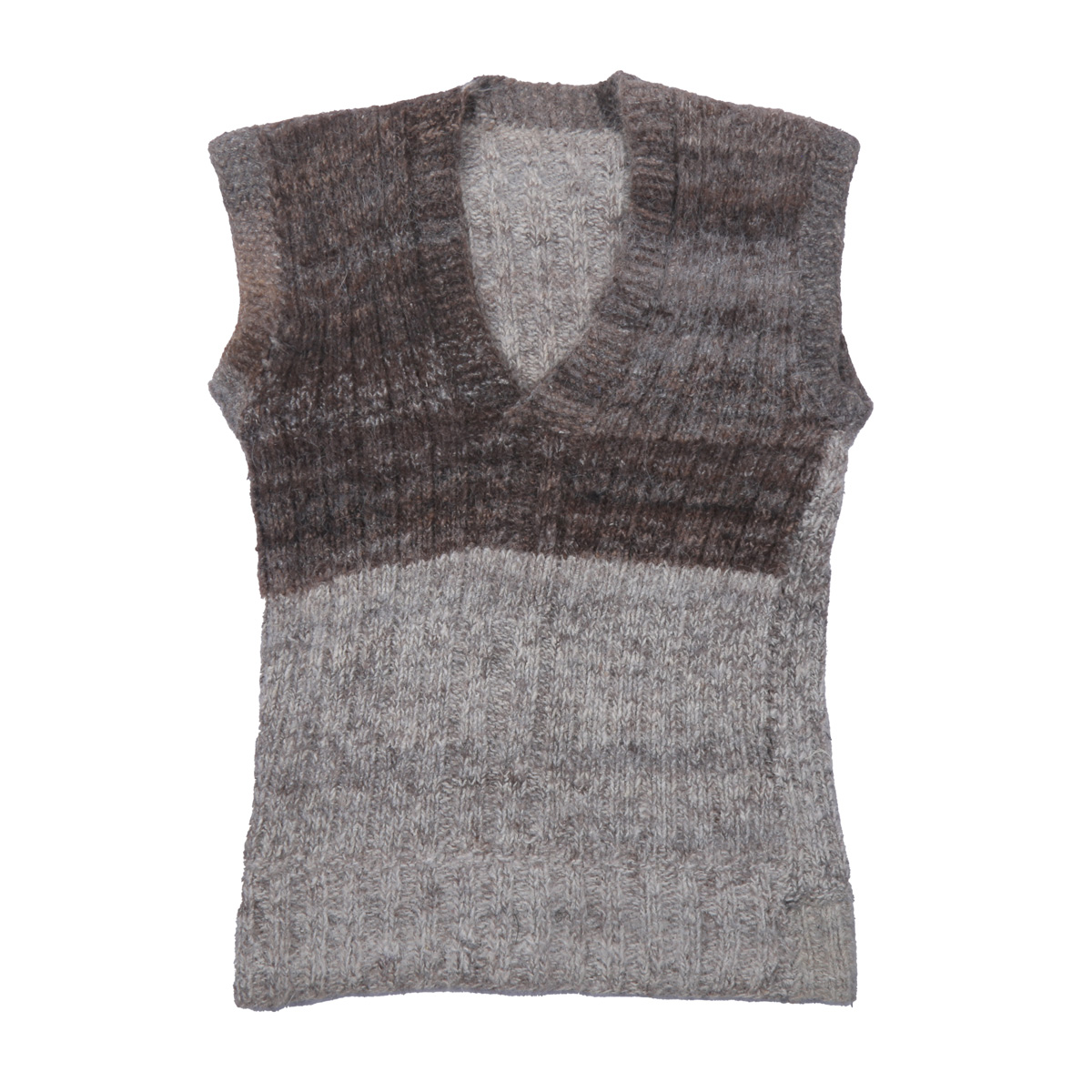Gray Hand-Knitted Men's Jacket | Woolen Sleeveless Winter Wear Sweater
