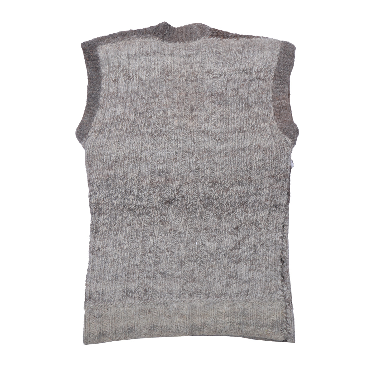 Gray Hand-Knitted Men's Jacket | Woolen Sleeveless Winter Wear Sweater