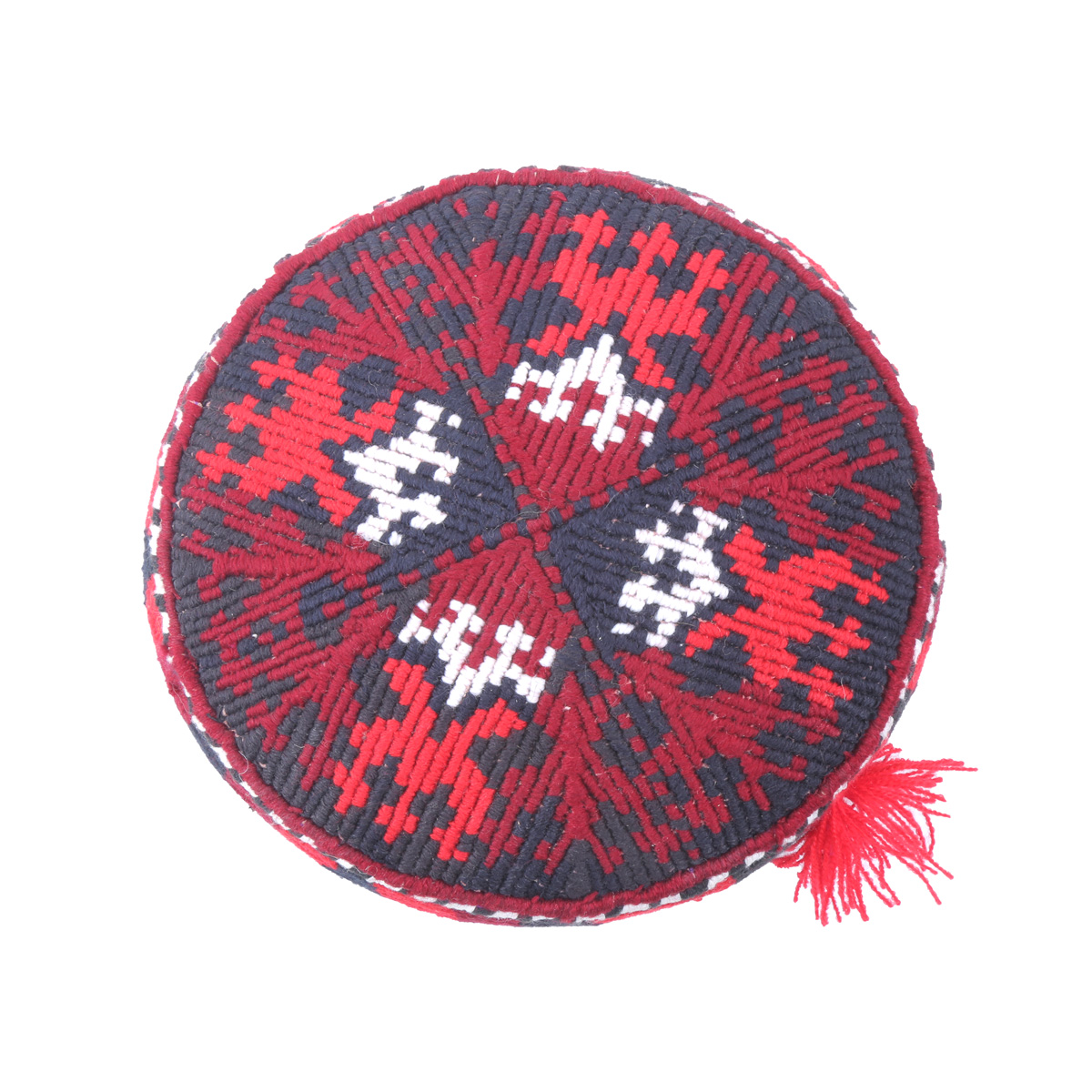 Mazari Embroidered Afghan Hat | Cross-Stitch Party Wear Hat