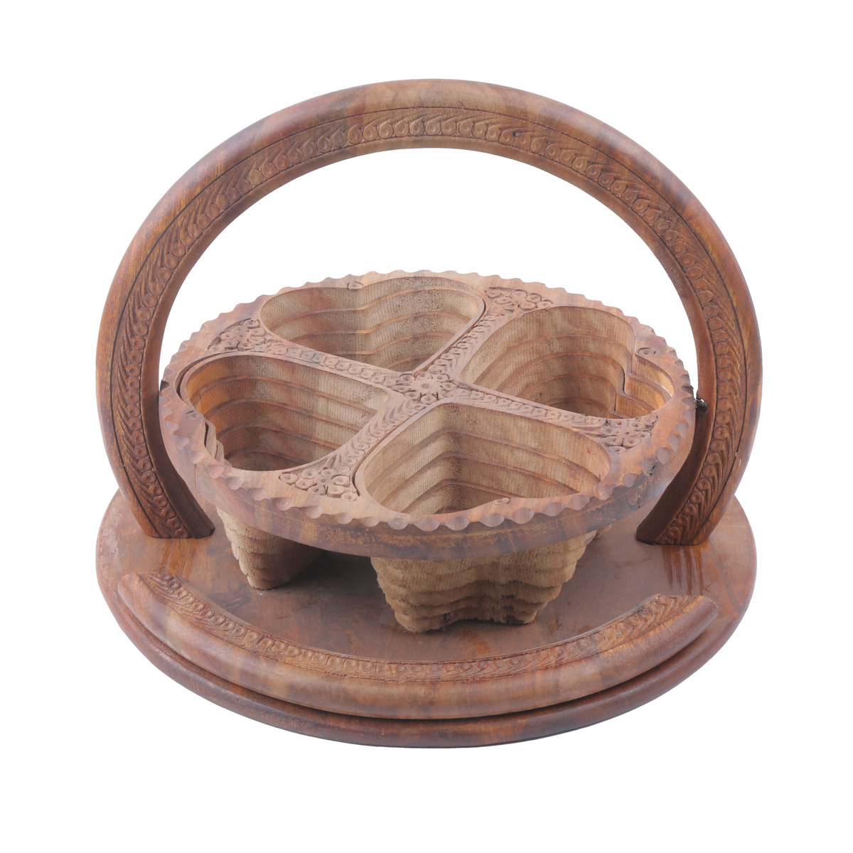 Berry Wood Dry Fruit Plate | Basket Style Candy Dish