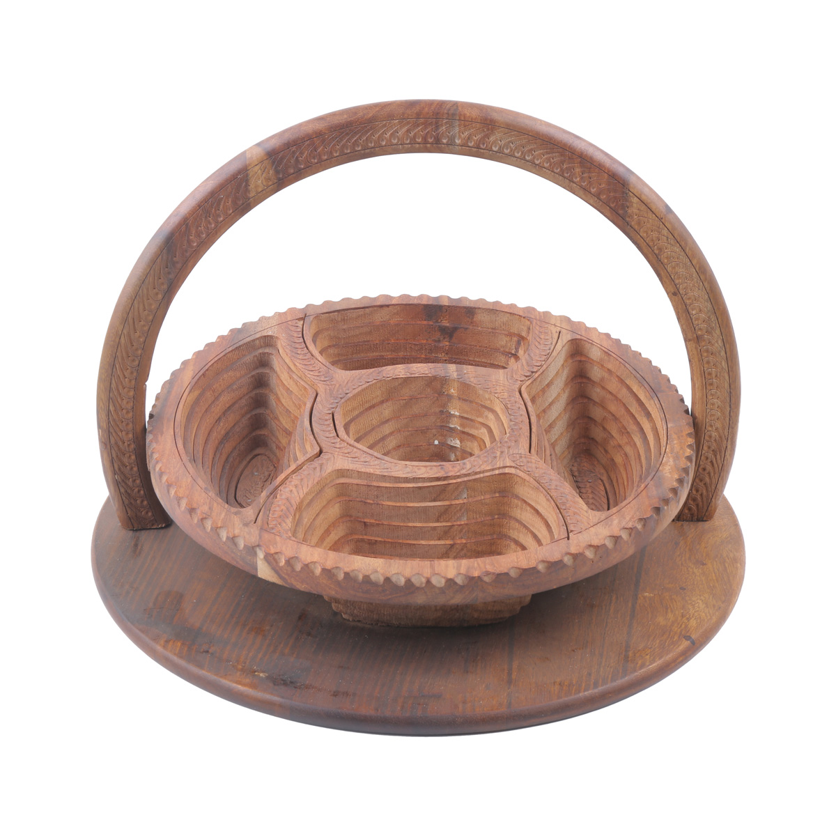 Berry Wood Dry Fruit Plate | Basket Style Candy Dish