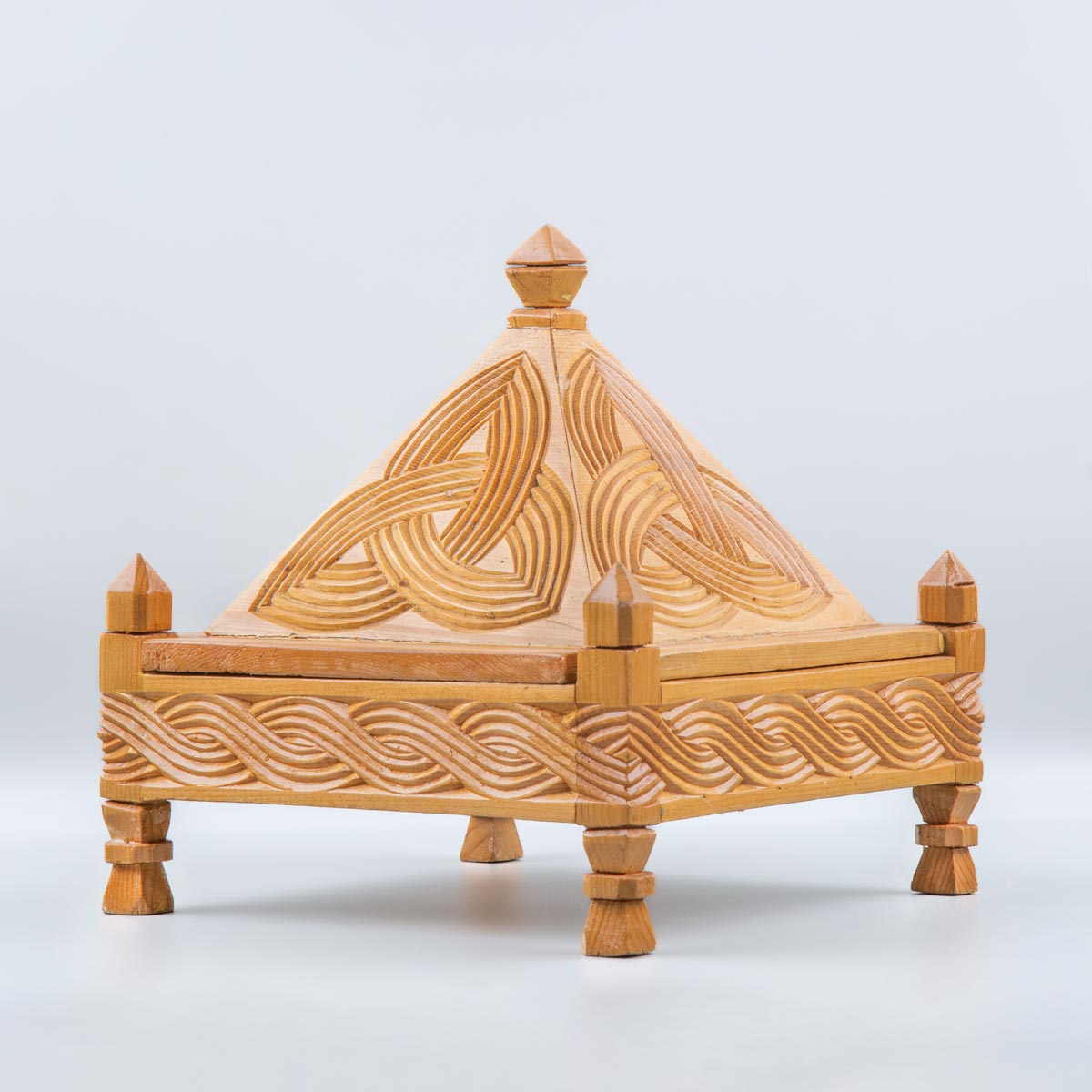Archa Wooden Fruit Box | Triangular Footed Candy Dish