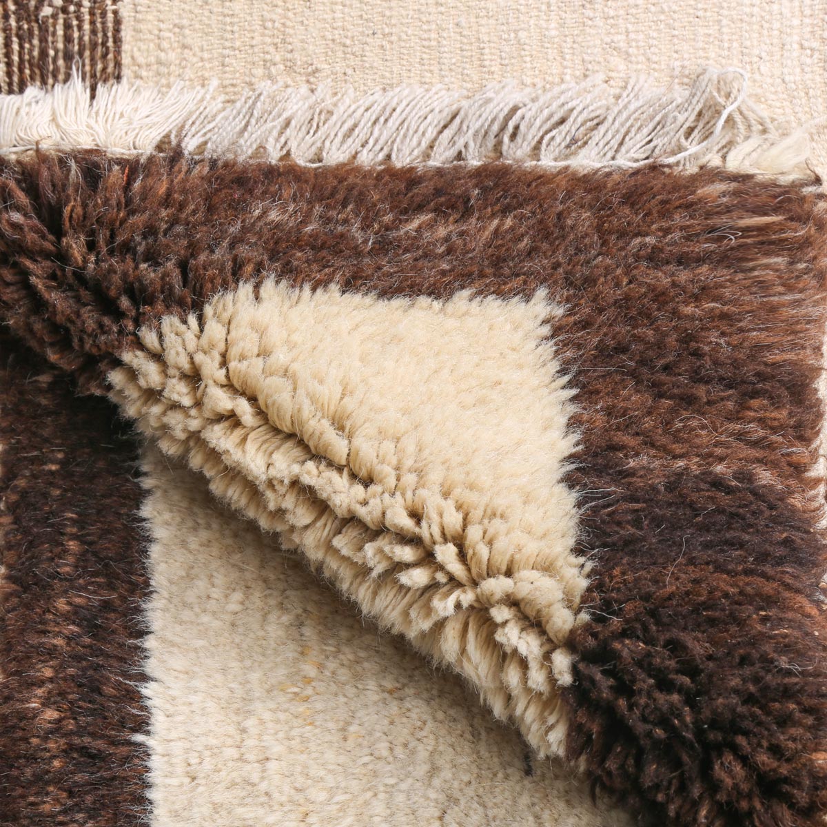 Cream Woolen Nuristani Carpet | Hand-Woven Area Carpet