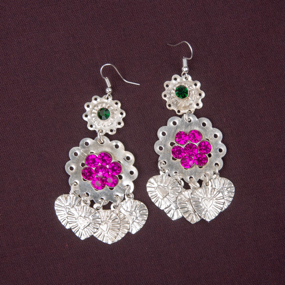 Traditional Afghani Sharshara Jewelry Set | Choker Necklace, Round Headpiece, Dangle Earrings