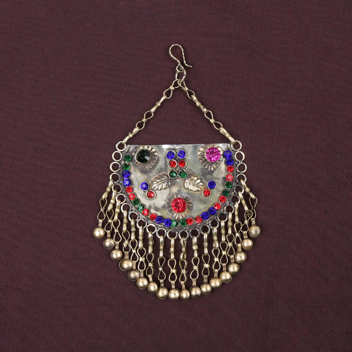 Antique Hazaragi Jewelry Set | Tribal Afghani Necklace, Headpiece, Earrings