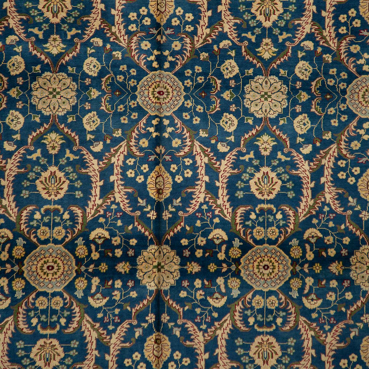 Mazari Wool Handwoven Sky Blue Zielger Carpet | 11' 2" X 8' 1"