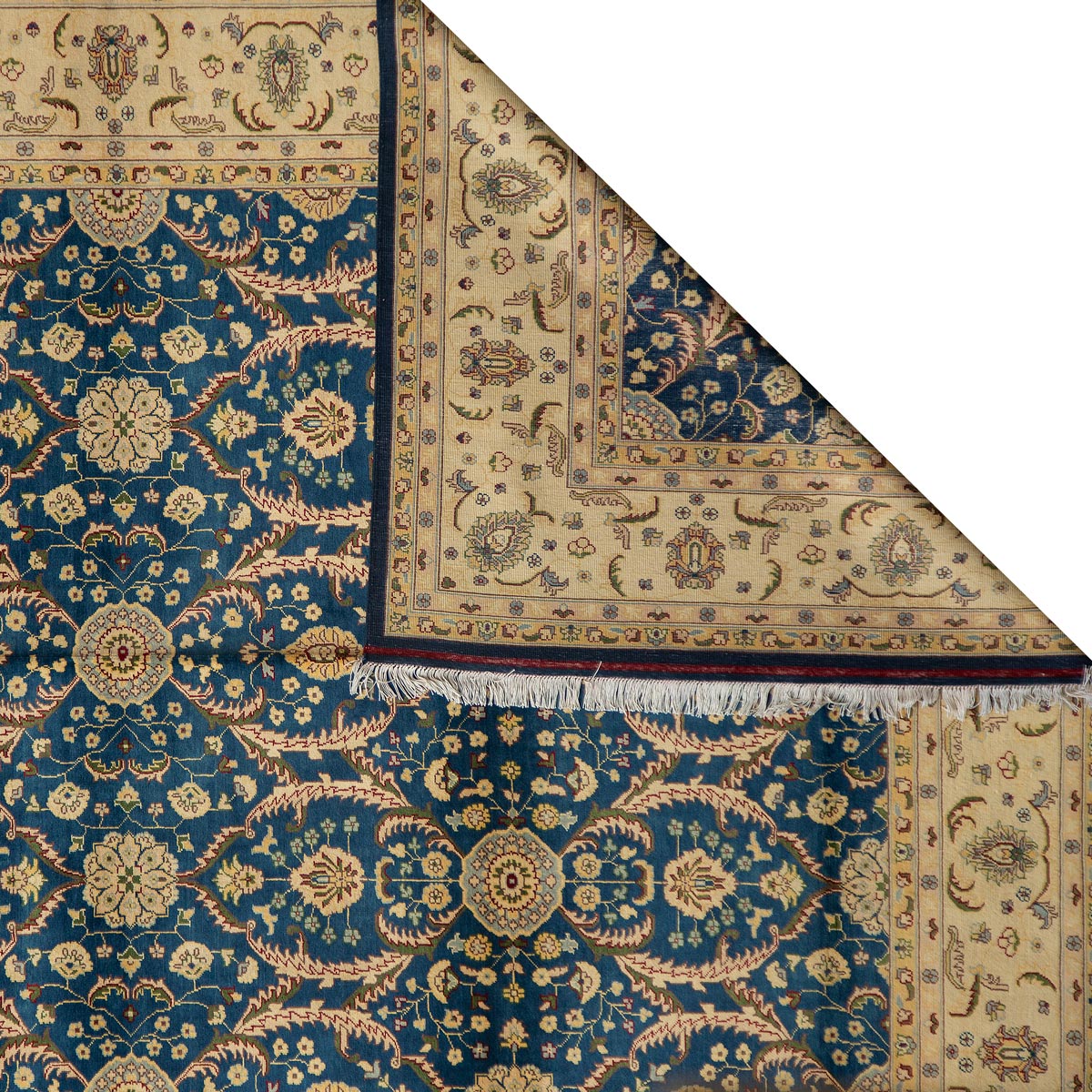 Mazari Wool Handwoven Sky Blue Zielger Carpet | 11' 2" X 8' 1"