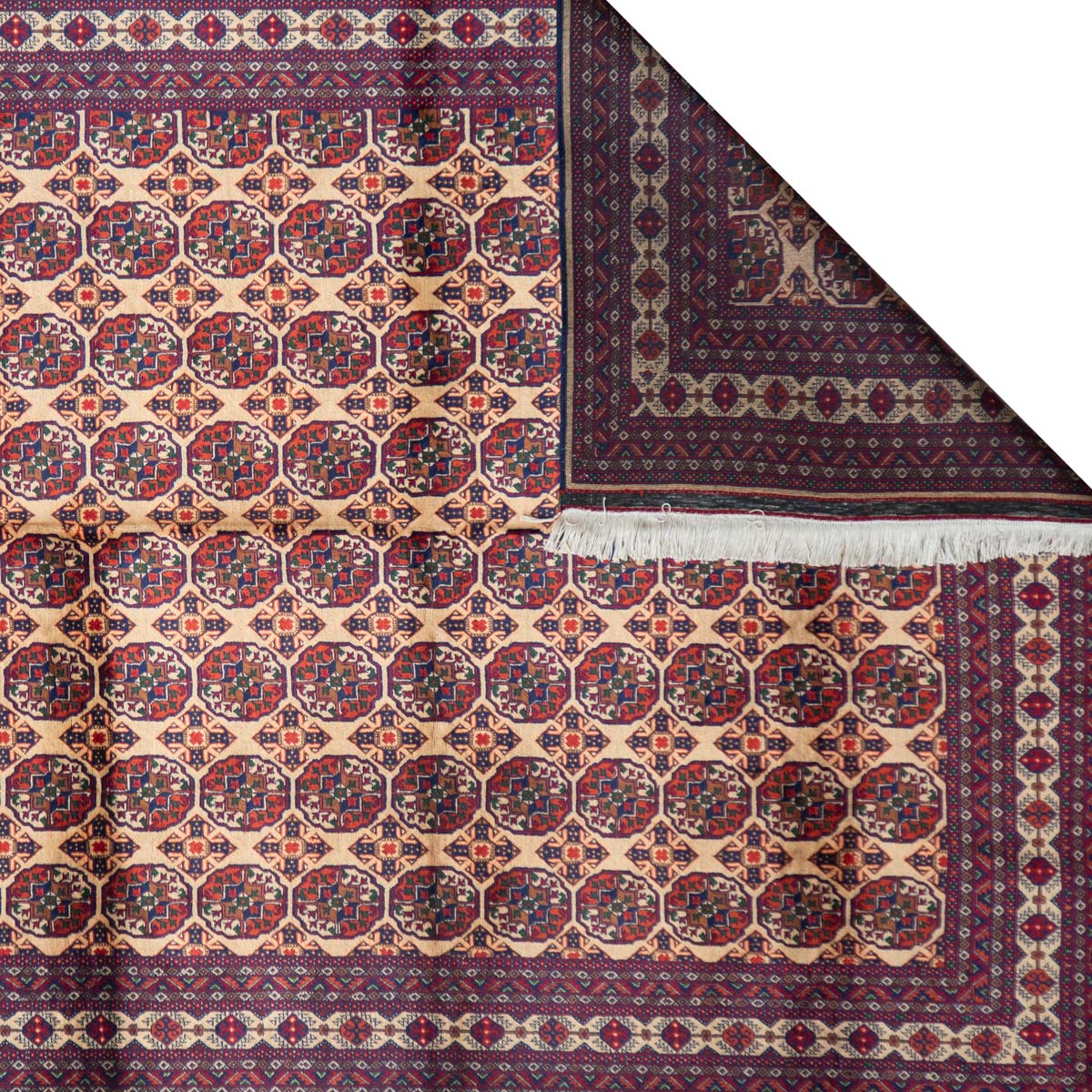 Ahal Gul Design Famous Afghani Rug | 7' 9" X 5' 5"