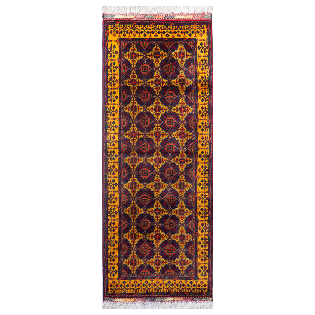 Antique Bright Colored Hand-Knotted Chobi Runner Rug | 6' 4" X 2' 4"