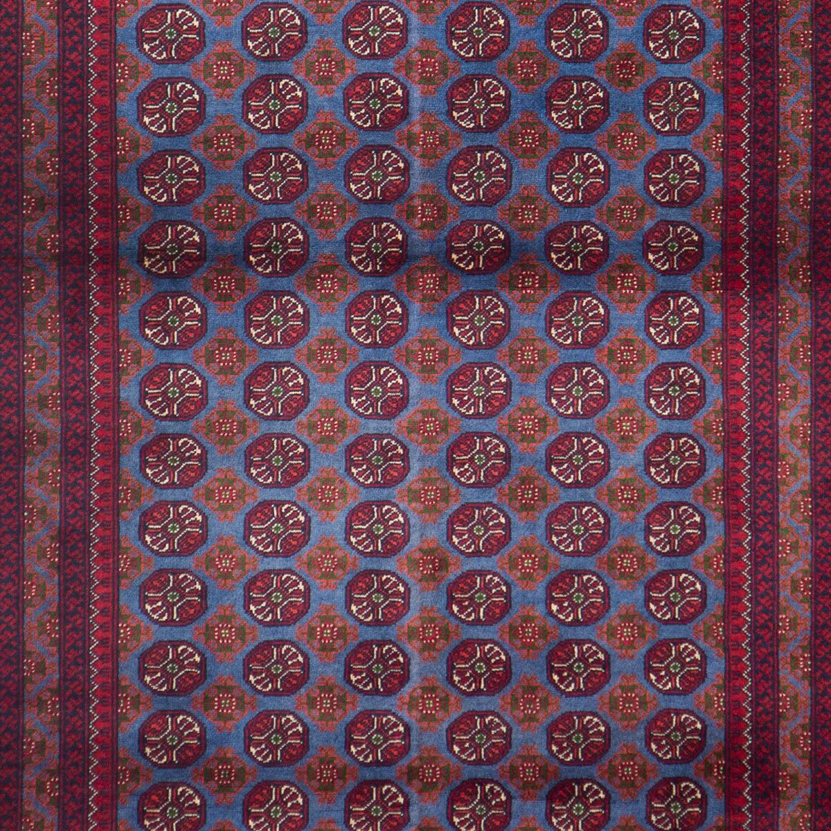 Afghan Mauri Firebrick Design Handwoven Dark Red Area Rug | 4' 9" X 3' 3"
