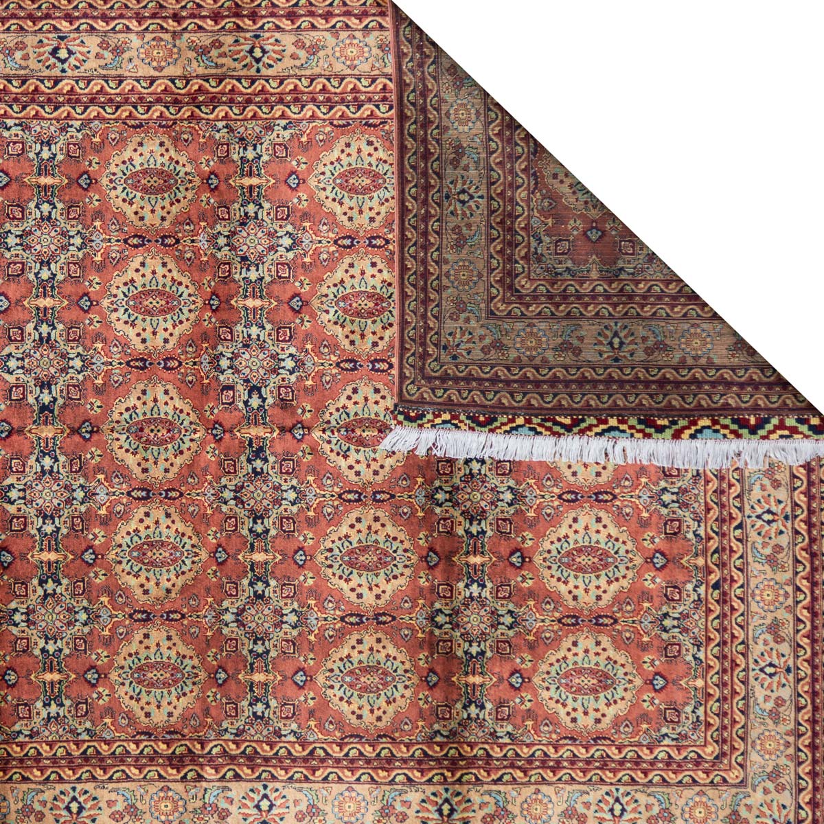 Colorful Firebrick Design Patnosi Gul Pattern Area Rug | 9' 7" X 6' 5"