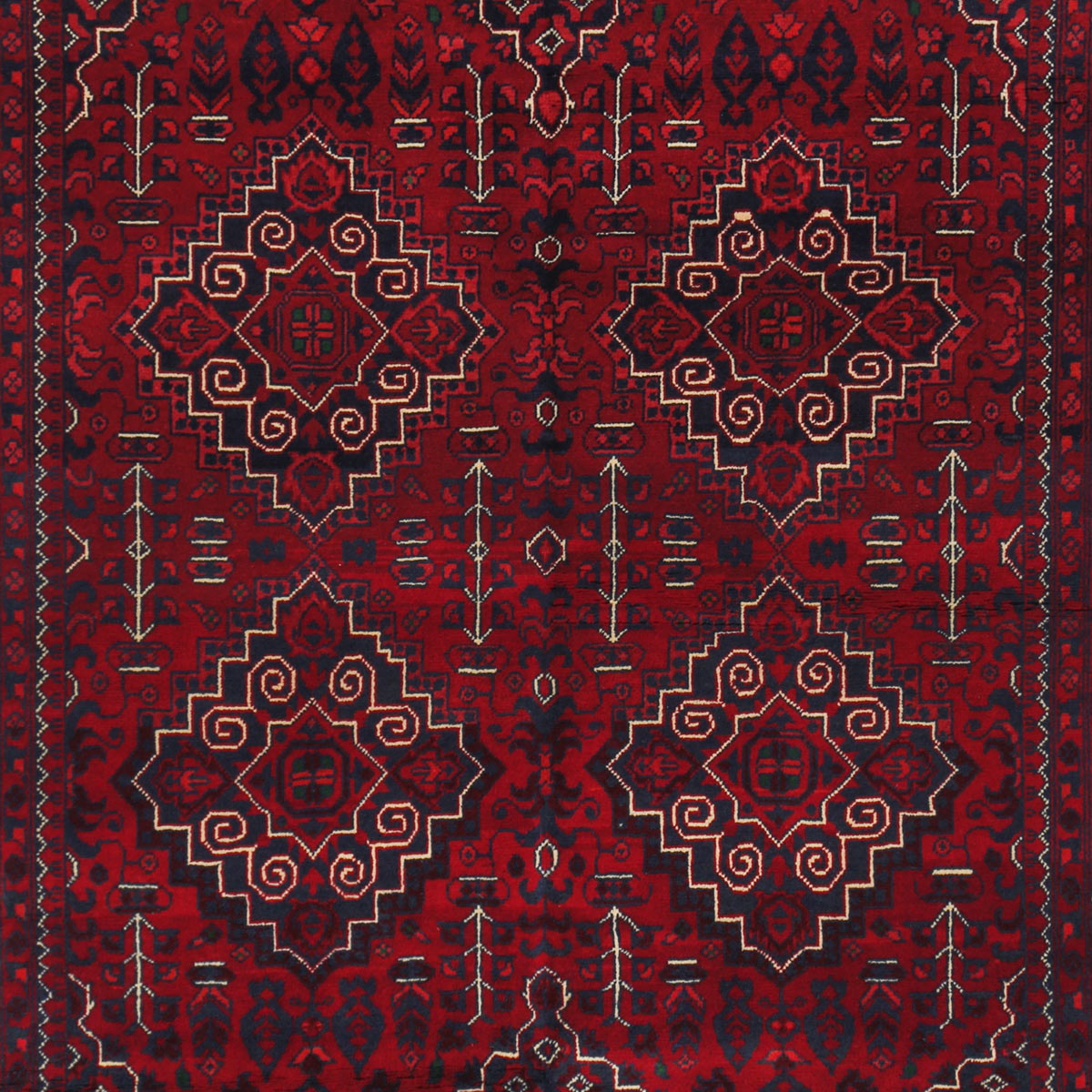 Maroon Zerr Khaki Handwoven Carpet | 6' 4" X 5' 0"