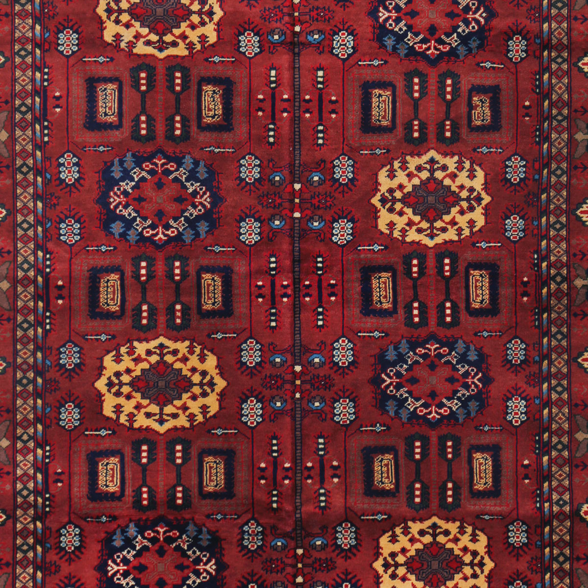 Red Gandomi Design Handwoven Carpet | 6' 5" X 5' 1" 